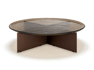 KIO - Round glass and steel coffee table _ Rolf Benz